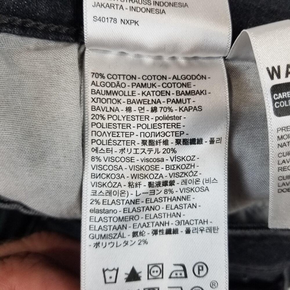 Levis Mid Rise Skinny Jeans Womens 16 Black Stretch Sculpt W33 L30 NWT Pants - Picture 12 of 16